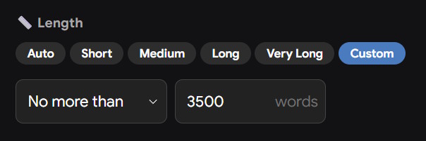 Custom word length