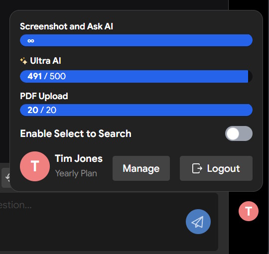 Toggle select to search off
